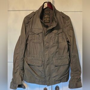 Scotch & Soda Green Khaki Jacket Coat Sz. M Army And Military Rain Zip Outerwear